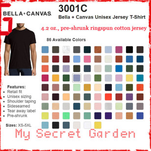 Bella + Canvas 3001C 4.2 oz. Unisex / Adult Men Jersey T Shirt (Special Order)